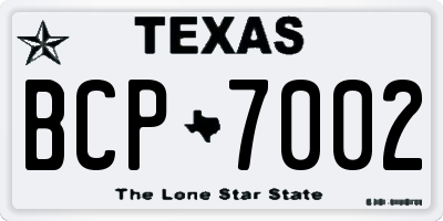 TX license plate BCP7002