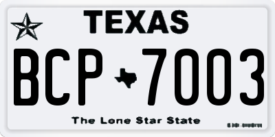 TX license plate BCP7003