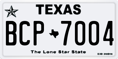 TX license plate BCP7004