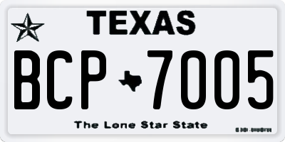 TX license plate BCP7005