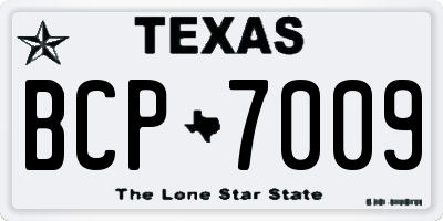TX license plate BCP7009