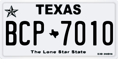 TX license plate BCP7010