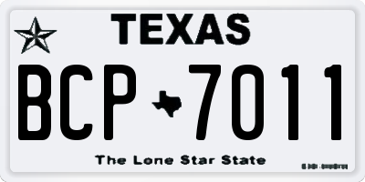 TX license plate BCP7011