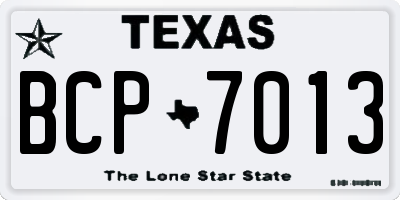 TX license plate BCP7013
