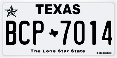 TX license plate BCP7014