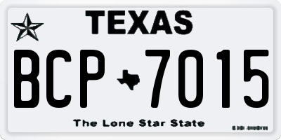TX license plate BCP7015