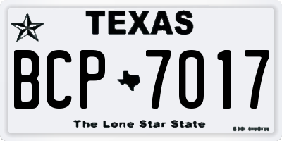 TX license plate BCP7017