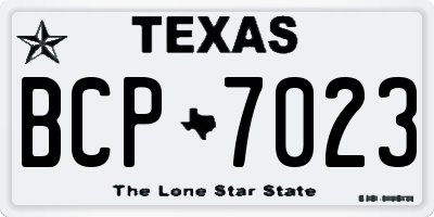 TX license plate BCP7023