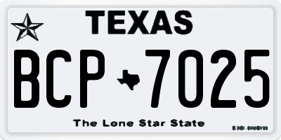 TX license plate BCP7025