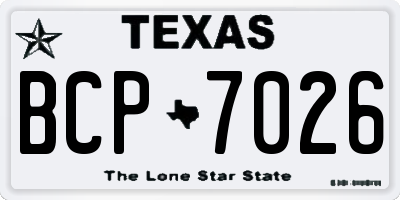 TX license plate BCP7026