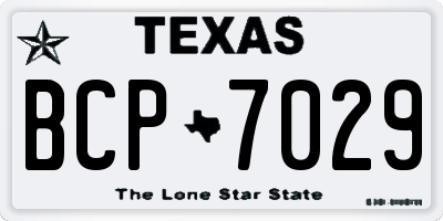 TX license plate BCP7029