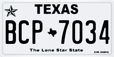 TX license plate BCP7034