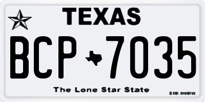 TX license plate BCP7035