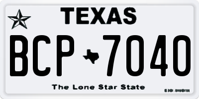 TX license plate BCP7040