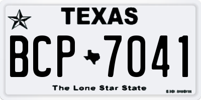 TX license plate BCP7041