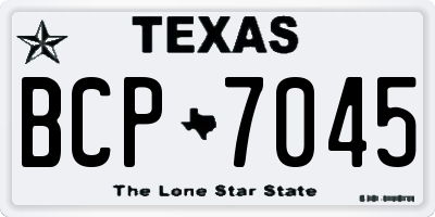 TX license plate BCP7045