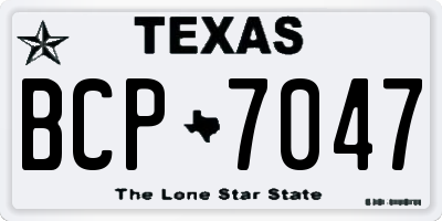 TX license plate BCP7047