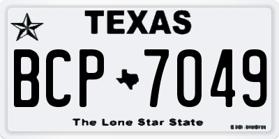 TX license plate BCP7049