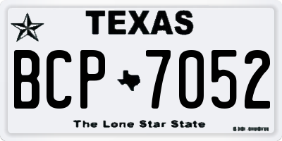 TX license plate BCP7052