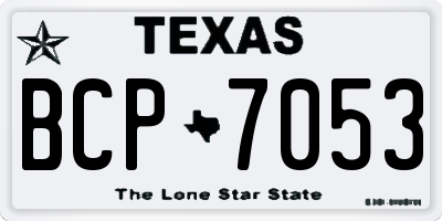 TX license plate BCP7053