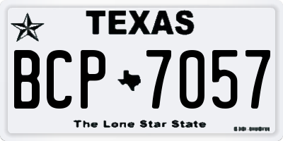 TX license plate BCP7057