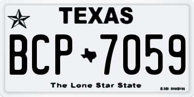 TX license plate BCP7059