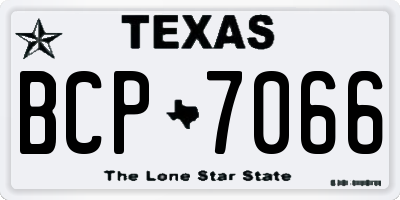 TX license plate BCP7066