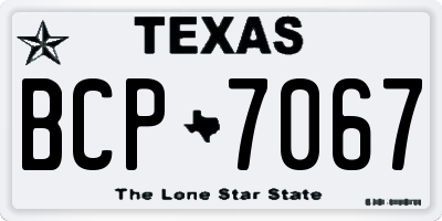 TX license plate BCP7067