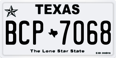 TX license plate BCP7068
