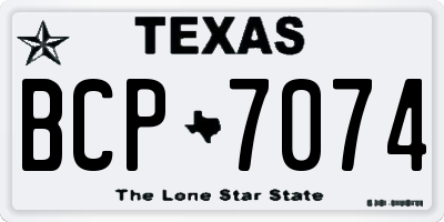 TX license plate BCP7074