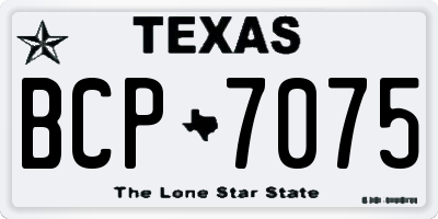 TX license plate BCP7075