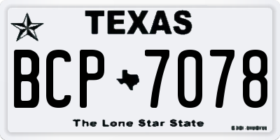 TX license plate BCP7078