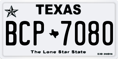 TX license plate BCP7080