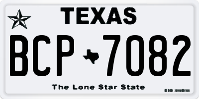 TX license plate BCP7082