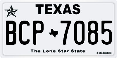TX license plate BCP7085