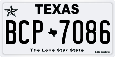 TX license plate BCP7086