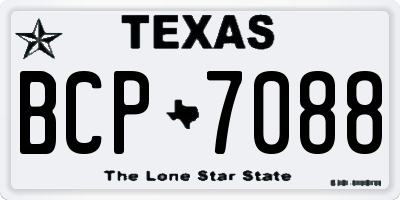 TX license plate BCP7088