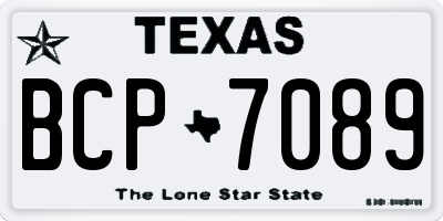 TX license plate BCP7089