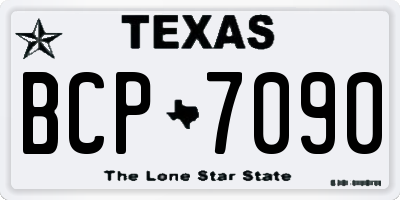 TX license plate BCP7090
