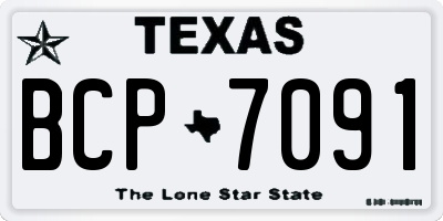TX license plate BCP7091