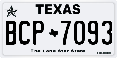 TX license plate BCP7093