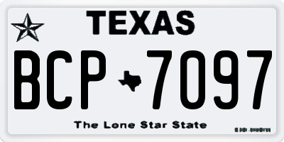 TX license plate BCP7097
