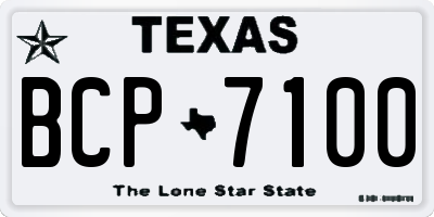 TX license plate BCP7100