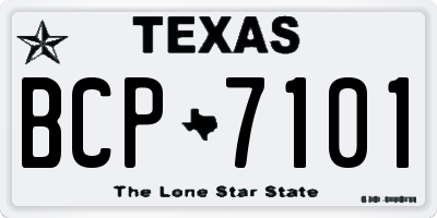 TX license plate BCP7101