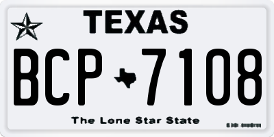 TX license plate BCP7108