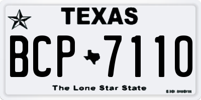 TX license plate BCP7110