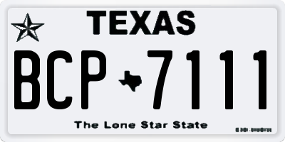 TX license plate BCP7111