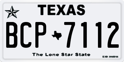 TX license plate BCP7112