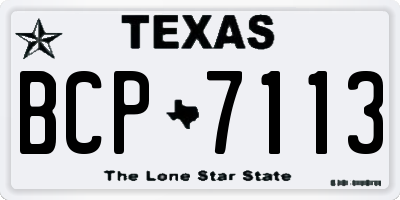 TX license plate BCP7113