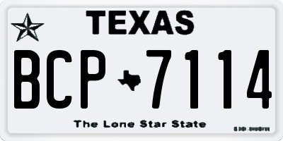 TX license plate BCP7114